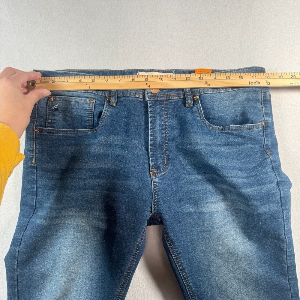 Tailor Vintage Jeans Mens 38 Blue Canaan Slim Fit Straight Medium Wash Stretch - Picture 6 of 13